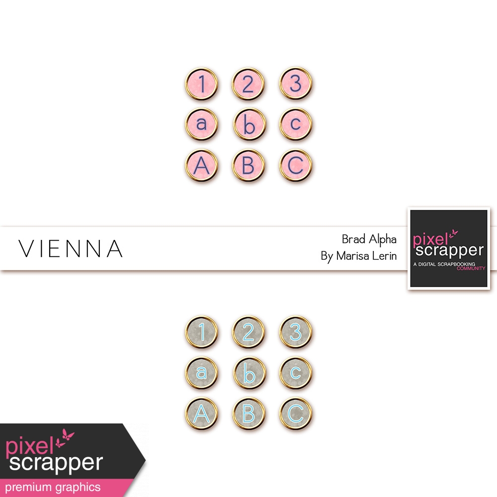 Vienna Brad Alpha By Marisa Lerin Graphics Kit DigitalScrapbook