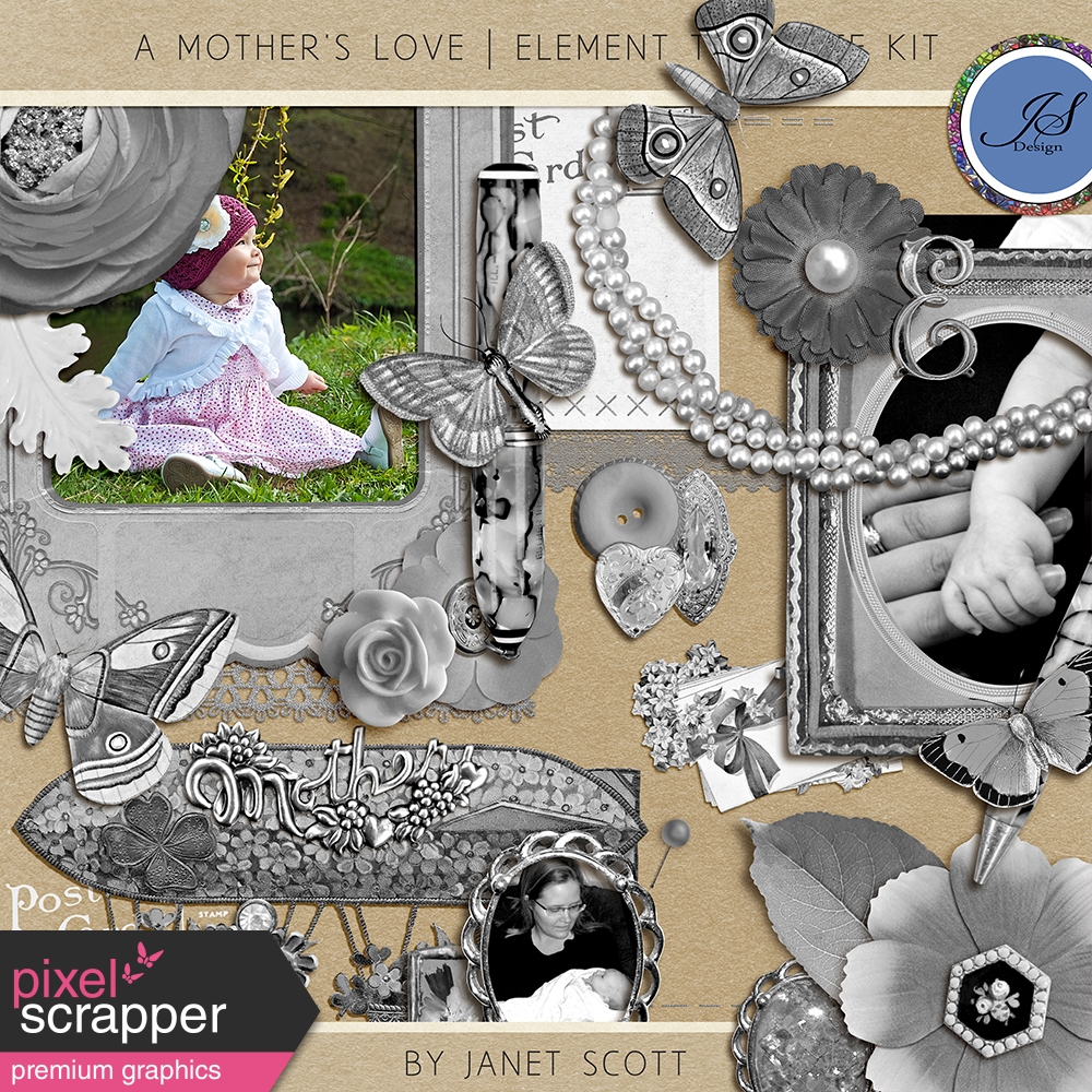 A Mother S Love Element Template Kit By Janet Kemp Graphics Kit