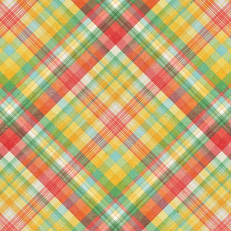 Peach Lemonade Plaid Paper 1 Graphic By Jessica Dunn