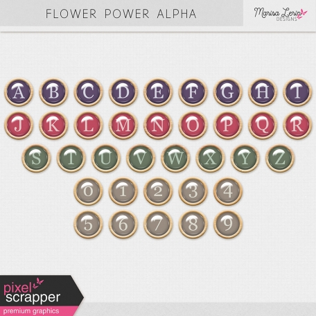 Flower Power Alpha Kit By Marisa Lerin Graphics Kit DigitalScrapbook