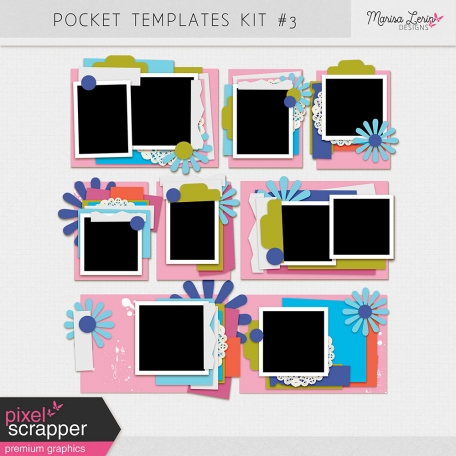 Pocket Templates Kit By Marisa Lerin Graphics Kit Digitalscrapbook