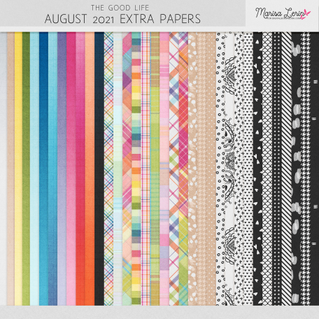 The Good Life August Extra Papers Kit By Marisa Lerin Graphics