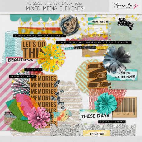 The Good Life September 2022 Mixed Media Elements Kit By Marisa Lerin