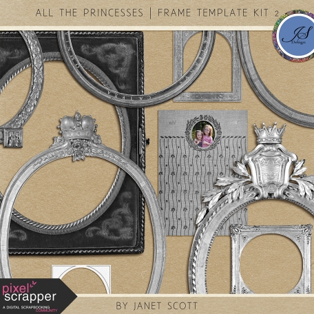 All The Princesses Frame Template Kit 2 By Janet Kemp Graphics Kit