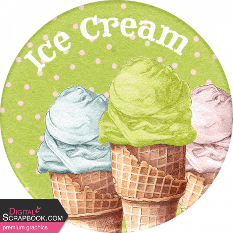 Old Fashioned Summer Extra Round Sticker Ice Cream Graphic By Jessica