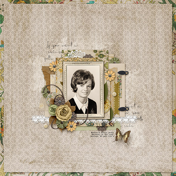 vintage digital scrapbooking layout