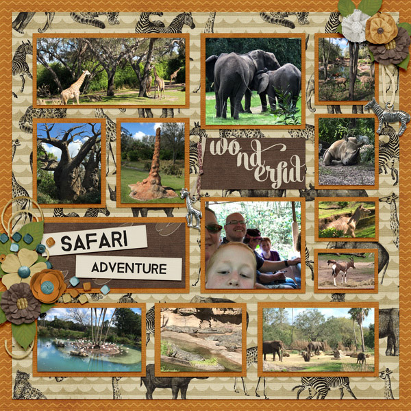 Safari Adventure Scrapbook Layout Kit