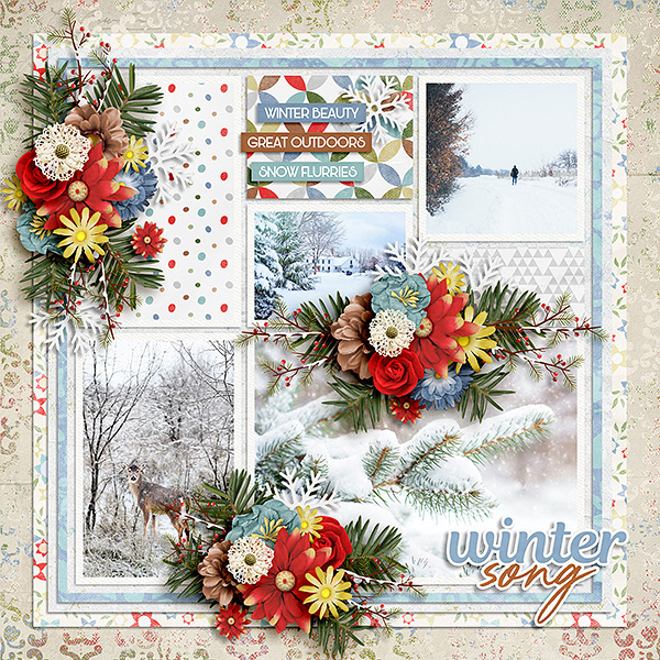 winter digital scrapbooking layout