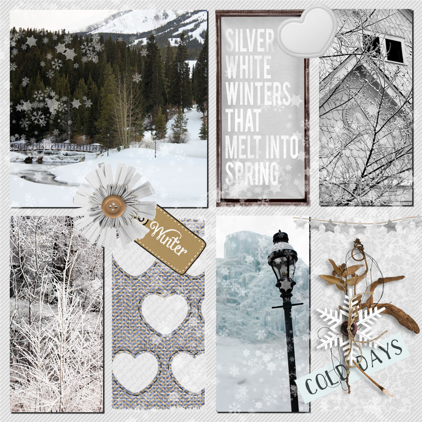 winter digital scrapbooking layout