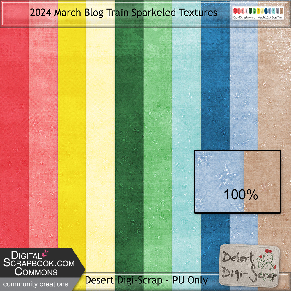 2024 March Blog Train Sparkled Textures by Tricia ptktj graphics kit ...