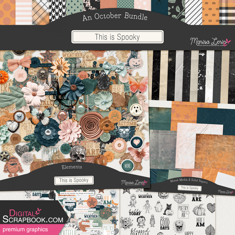 Digital Scrapbooking Kit, Vintage Scrapbook Kit, Scrapbooking Papers,  Scrapbook Elements, Vintage Style, Shabby Papers, Digital Papers, 