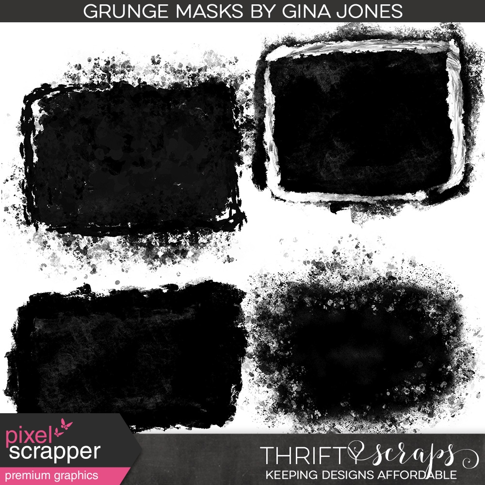 Grunge Photo Masks Kit by Gina Jones graphics kit | DigitalScrapbook ...