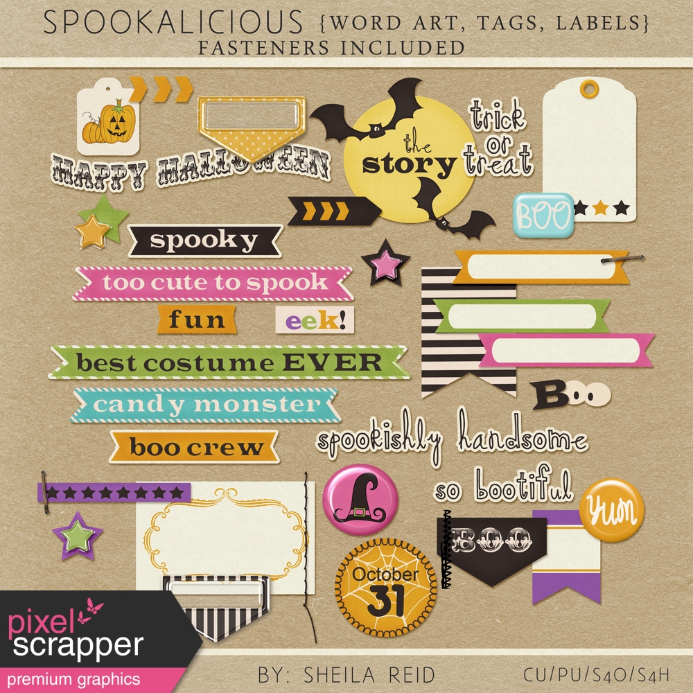 Spookalicious - Pink Label - Blank graphic by Sheila Reid