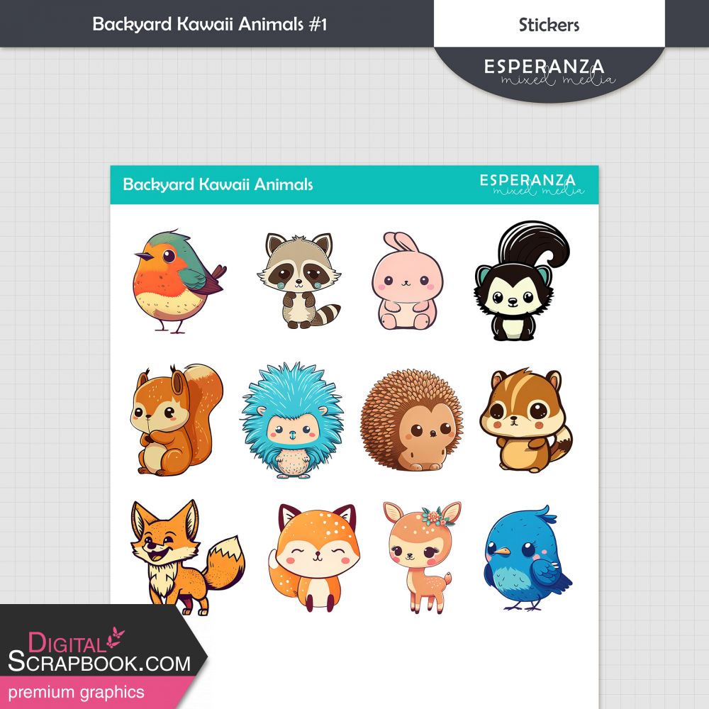 Animal Love Stickers Kit by Esperanza Mixto graphics kit