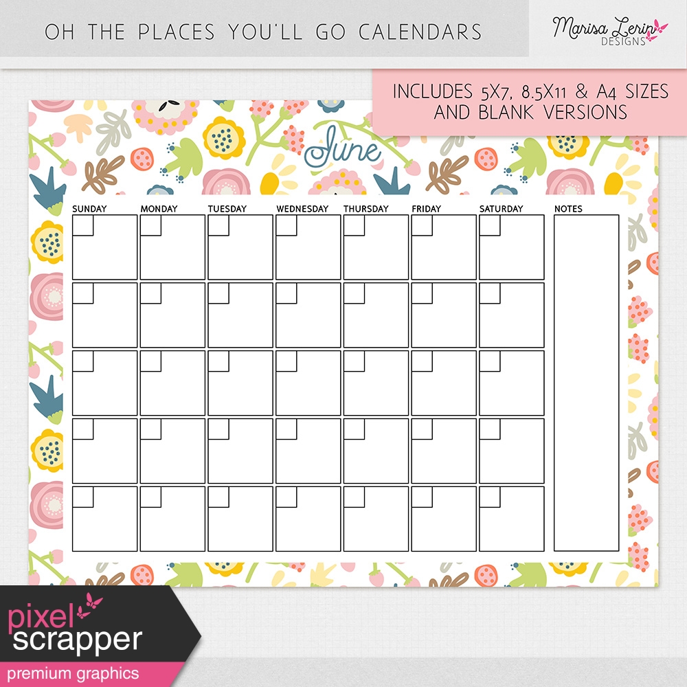 Oh The Places You #39 ll Go Calendar Kit by Marisa Lerin graphics kit