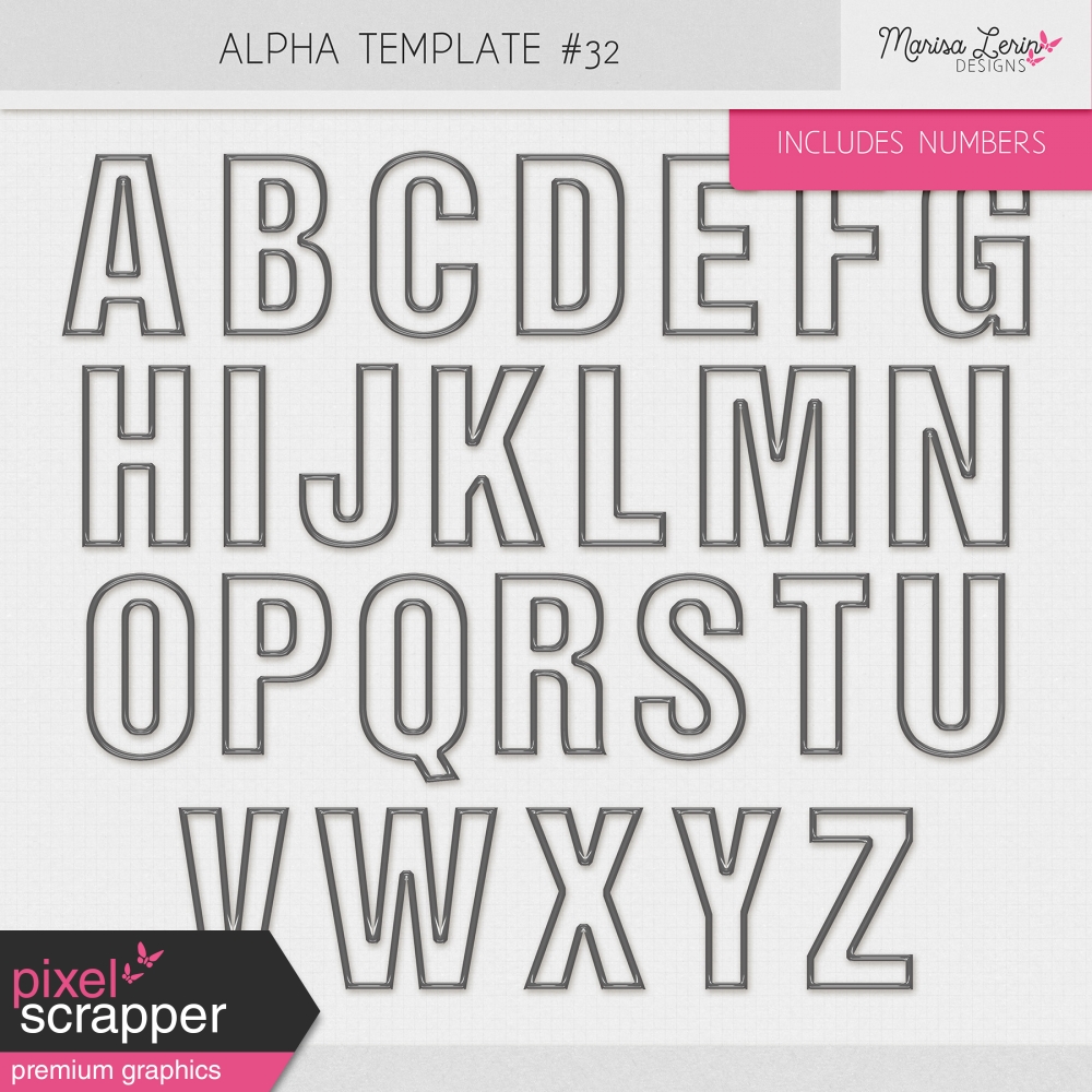 Alpha Template Kit 32 by Marisa Lerin graphics kit DigitalScrapbook