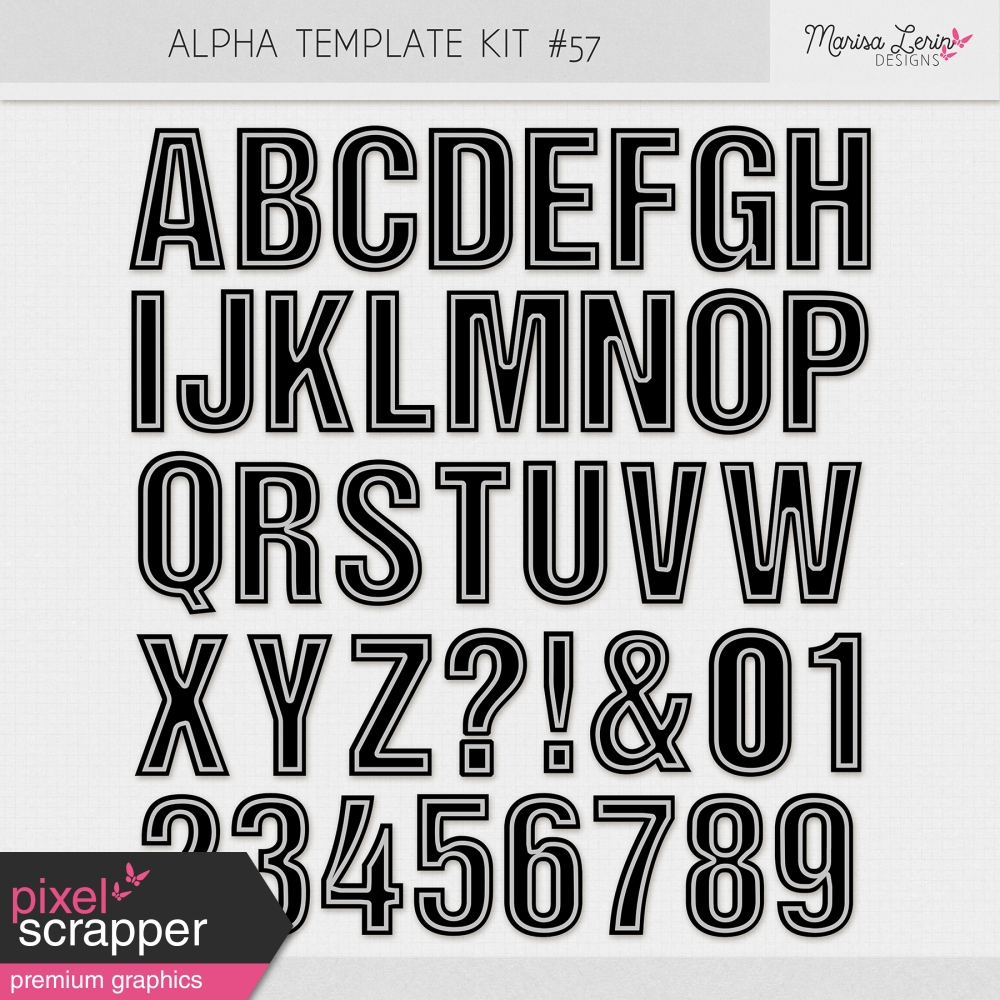 Alpha Template Kit 57 by Marisa Lerin graphics kit DigitalScrapbook