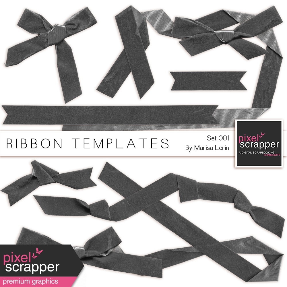 Ribbon Templates Kit #1 By Marisa Lerin Graphics Kit | DigitalScrapbook ...