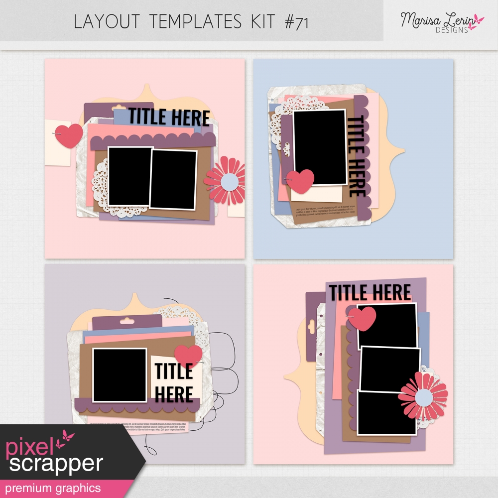 digital scrapbooking layout templates kit