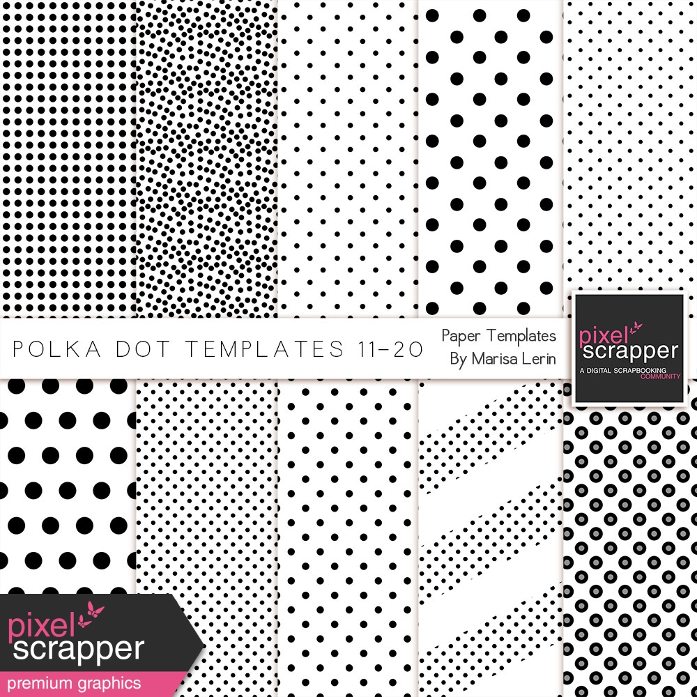 Polka Dot Paper Templates Kit (11-20) by Marisa Lerin graphics kit ...