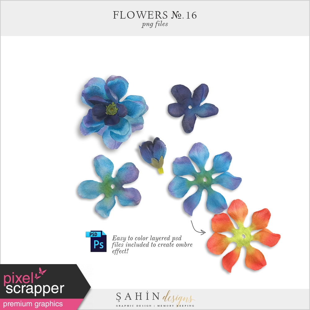 Flowers No.16 by Elif Şahin graphics kit   Digital  Scrapbooking