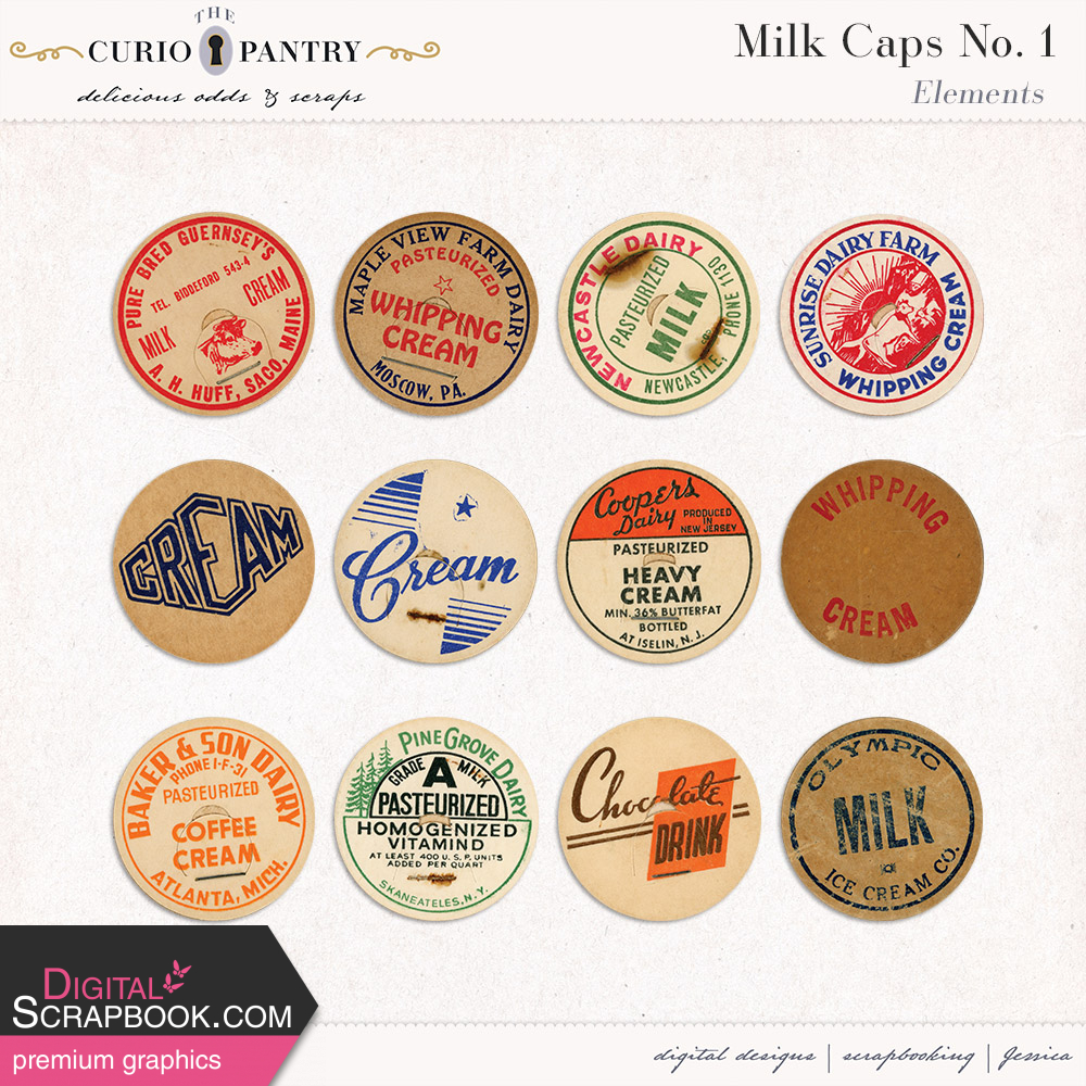 Milk Caps No. 1 by Jessica Dunn 🌼 graphics kit | DigitalScrapbook.com ...