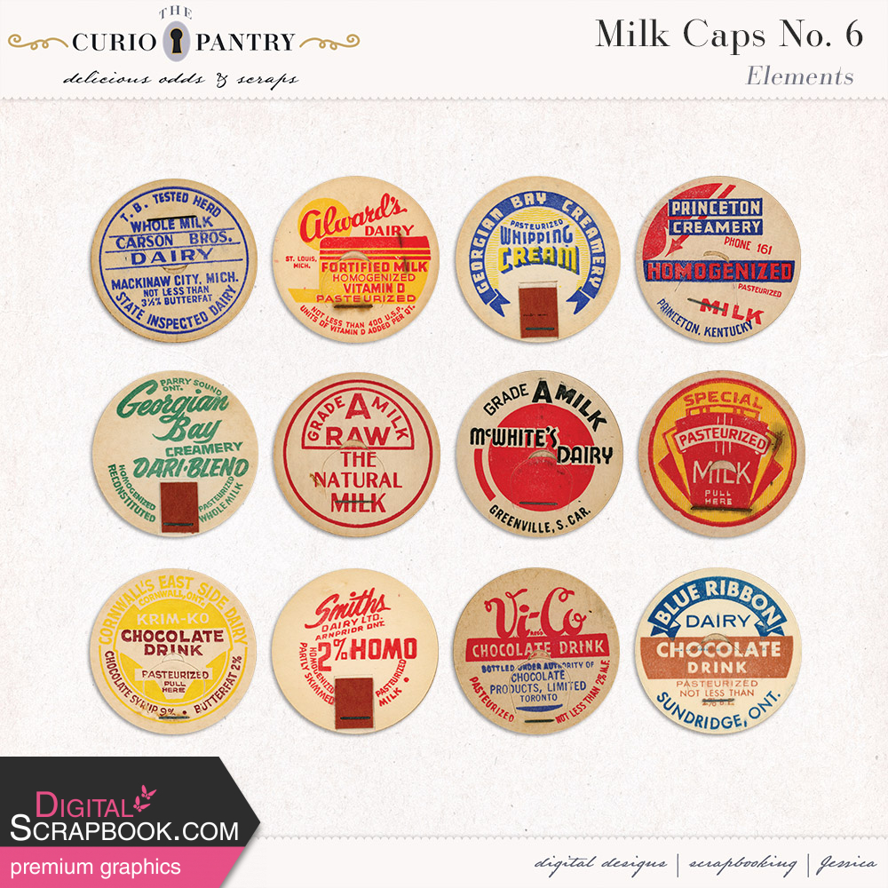 Milk Caps No. 6 by Jessica Dunn 🌼 graphics kit | DigitalScrapbook.com ...