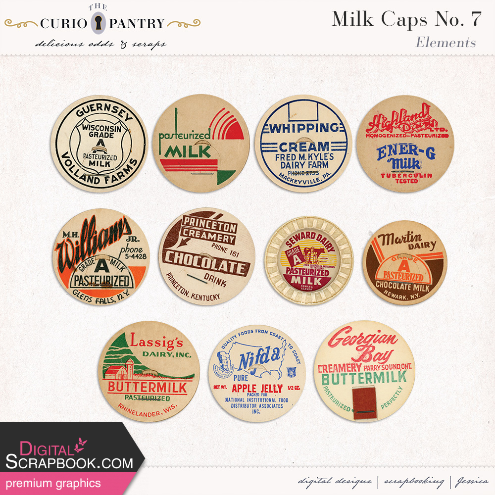 Milk Caps No. 7 by Jessica Dunn ️ graphics kit | DigitalScrapbook.com ...