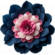 Navy Blue Crepe Paper Flower 