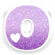 Love Letters Purple Ombre Glitter Cut-Out Puffy Sticker: Lowercase o