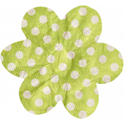 No Tricks, Just Treats- Green and White Polkadot Flower