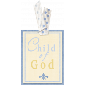 My Baptism- Polka Dot Ribbon Tag