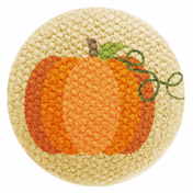 Turkey Time- Pumpkin Fabric Button