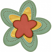 Sweet Valentine Elements- Teal Yellow Red Flower