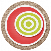 Lil Monster- Brown, Red & Green Circle Sticker