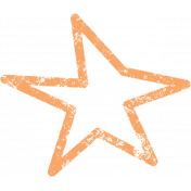 Lil Monster Orange Star Outline Stamp