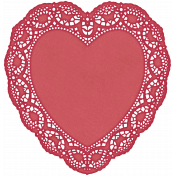 Be Mine Red Heart Doily