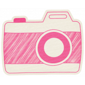 Hello- Doodled Camera Pink