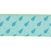 Rain, Rain- Blue Raindrops Ribbon