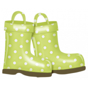 Rain, Rain- Green Polka Dot Rain Boots