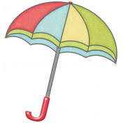 Rain, Rain- Red Blue Green Yellow Umbrella