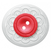 Rain, Rain- White and Red Button 