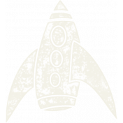 Space Explorer- Stamped Rocket- White