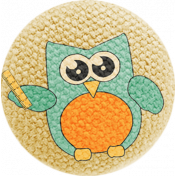 School Fun- Fabric Button- Owl 02