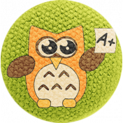 School Fun- Fabric Button- Owl 03