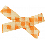 School Fun- Orange Gingham Bow