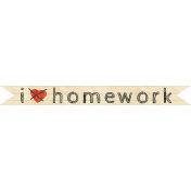 School Fun- Word Art- I Don't Love Homework 