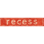 School Fun- Word Art Sticker- Recess