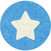 At the Fair- September 2014 Blog Train- Sticker- Dark Blue Circle With Star