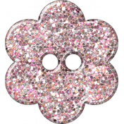 Paris Glitter Button- Pink
